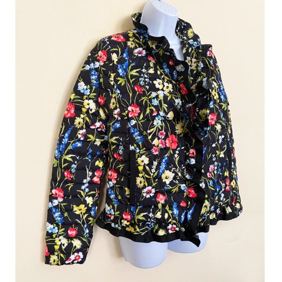 NWT ESCADA Floral Water Repellent Quilted Down Puffer Jacket Size 36 - Picture 5 of 10